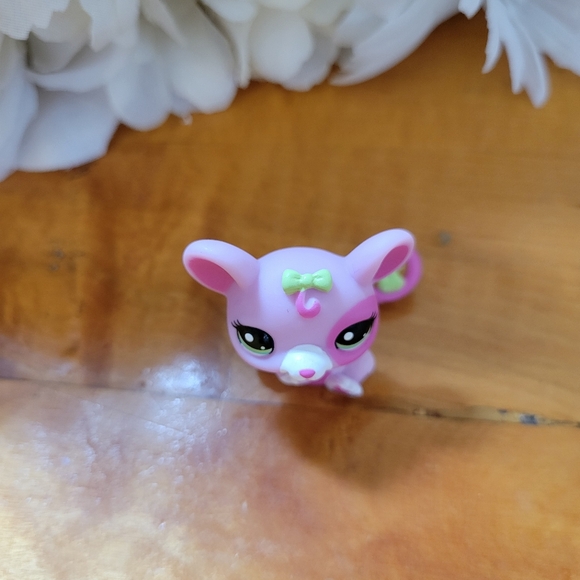 Littlest Pet Shop LPS #2206 Pink Purple Rat Green Eyes Bows 2010 - Picture 6 of 11